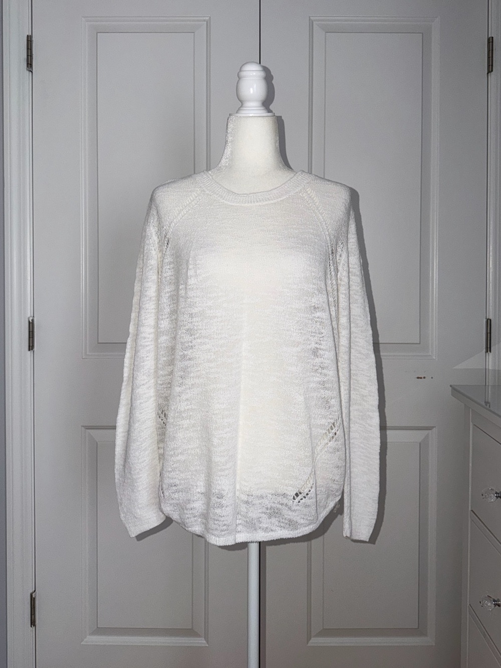 Lou & Grey White Lightweight Knit Sweater